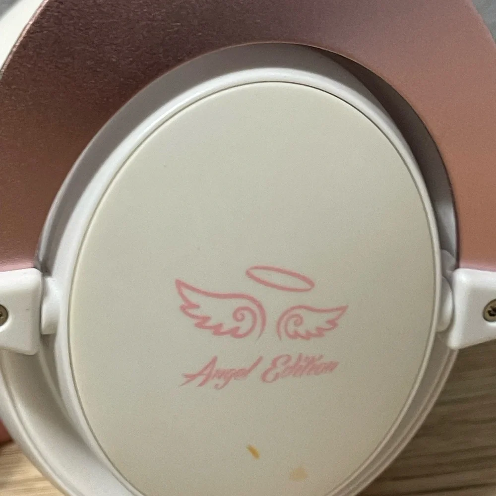 White and Pink Over-Ear Headphones